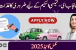 Documents Required for Punjab E-Taxi Scheme