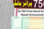 Rs 750 Prize Bond Draw Result Announced for 20 November 2025