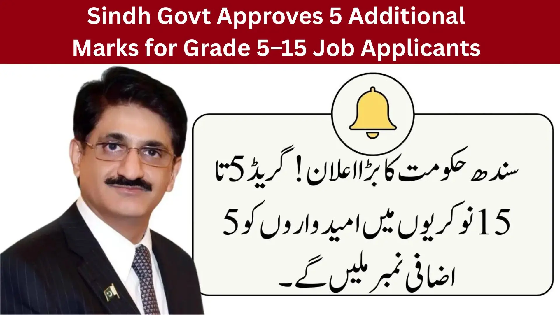 Sindh Govt Approves 5 Additional Marks for Grade 5–15 Job Applicants